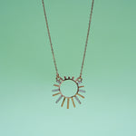 Load image into Gallery viewer, 14K Rose Gold Pendant Necklace with CZ Stones
