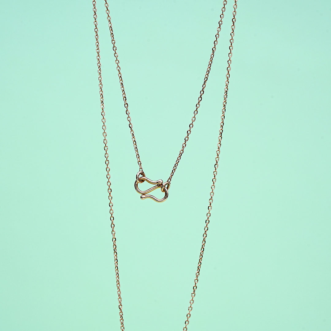 14K Rose Gold Pendant Necklace with CZ Stones