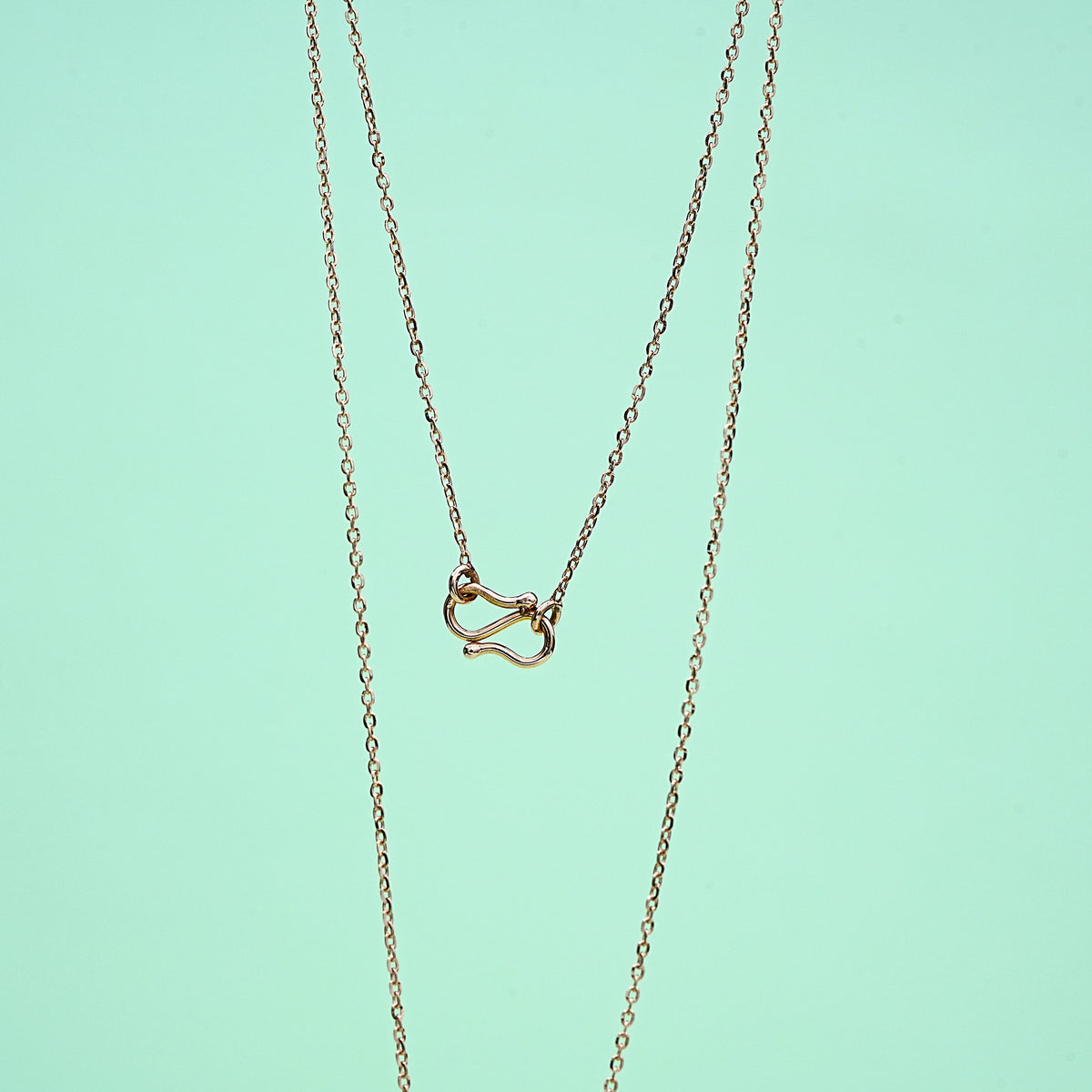 14k rose gold pendant necklace with cz stones
