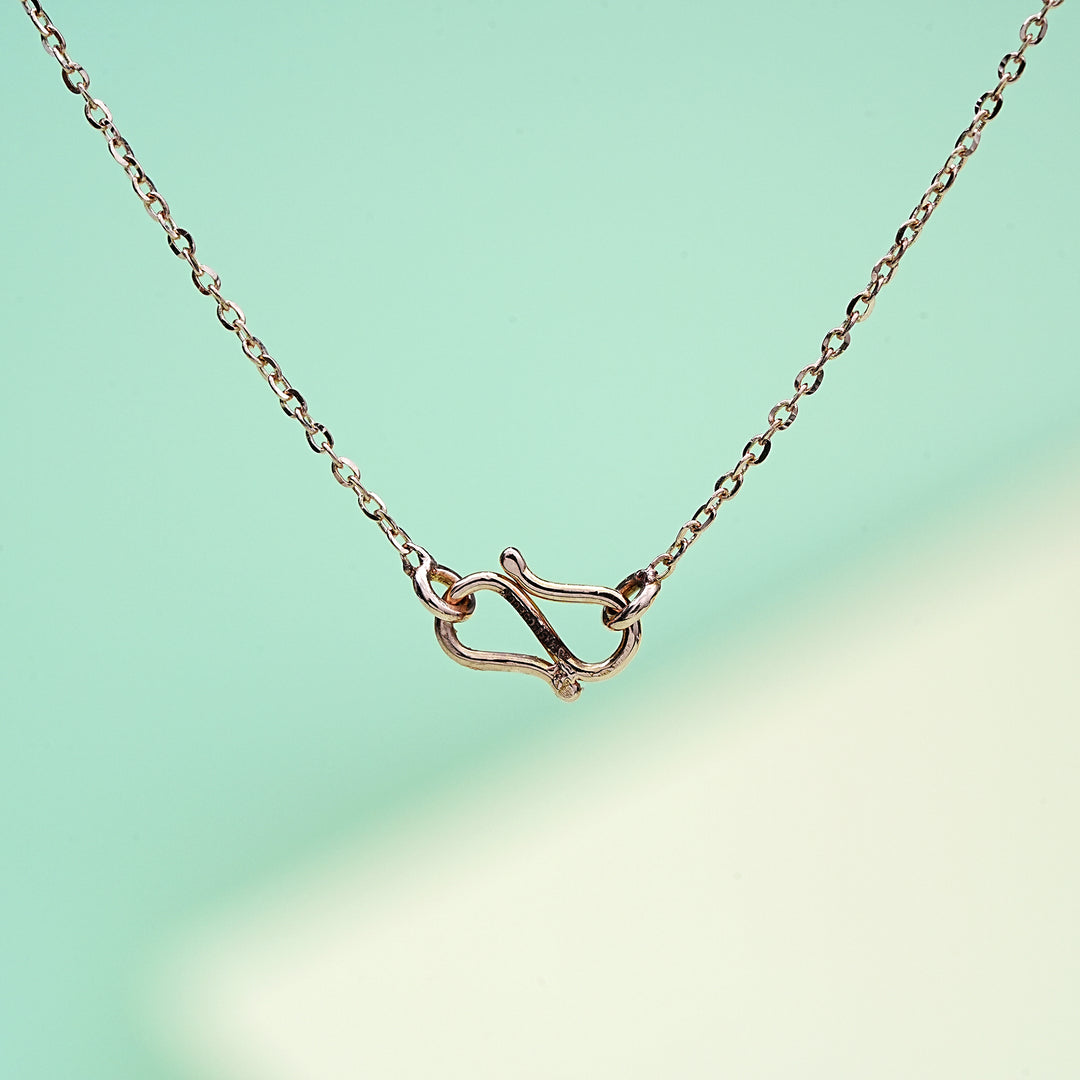 14K Rose Gold Pendant Necklace with CZ Stones