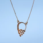 Load image into Gallery viewer, 14K Rose Gold Pendant Necklace with CZ Stones
