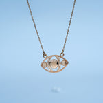 Load image into Gallery viewer, 14K Rose Gold Pendant Necklace with CZ Stones
