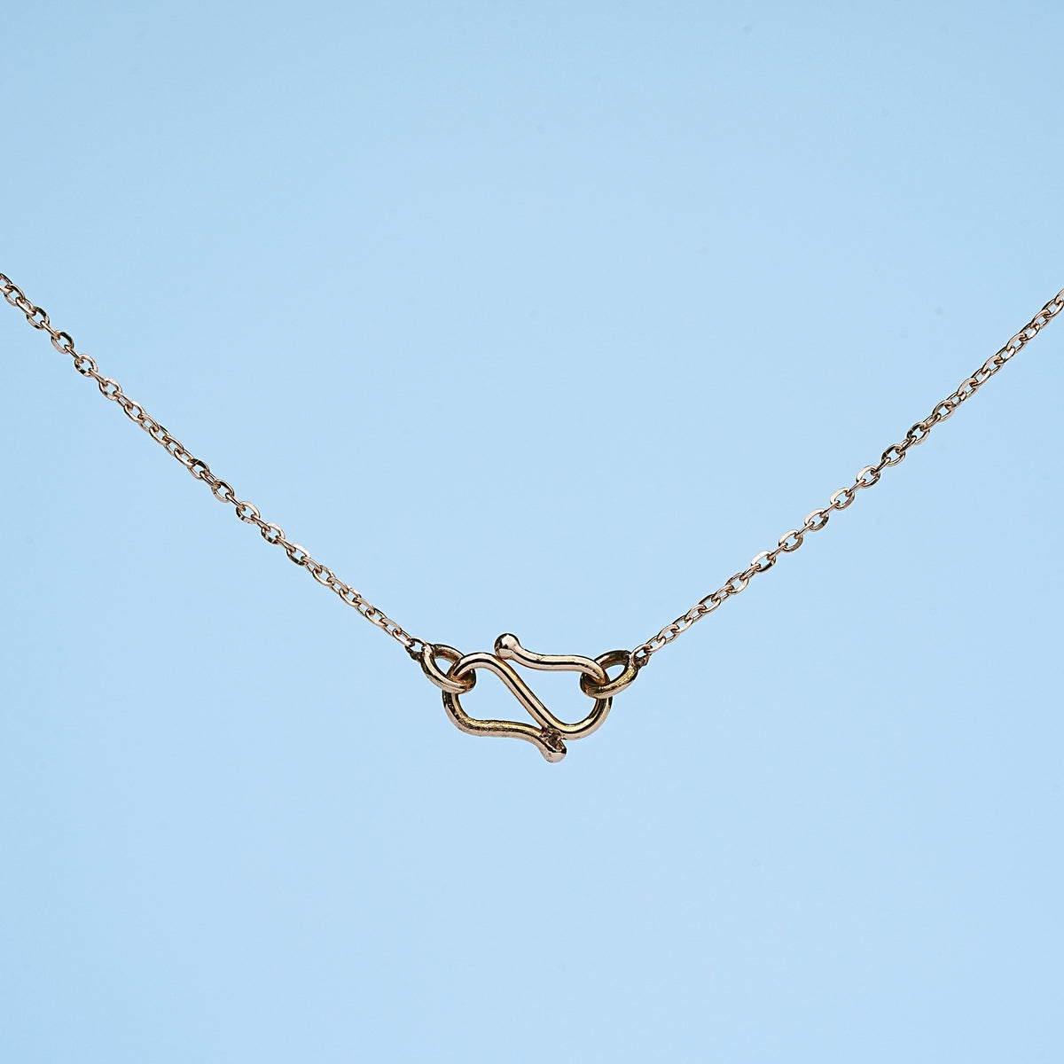 14k rose gold pendant necklace with cz stones