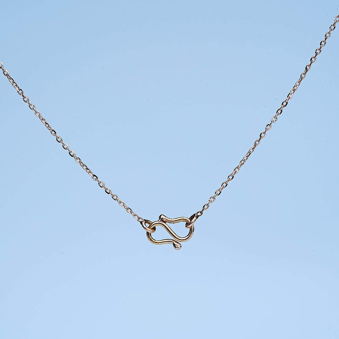 14K Rose Gold Pendant Necklace with CZ Stones