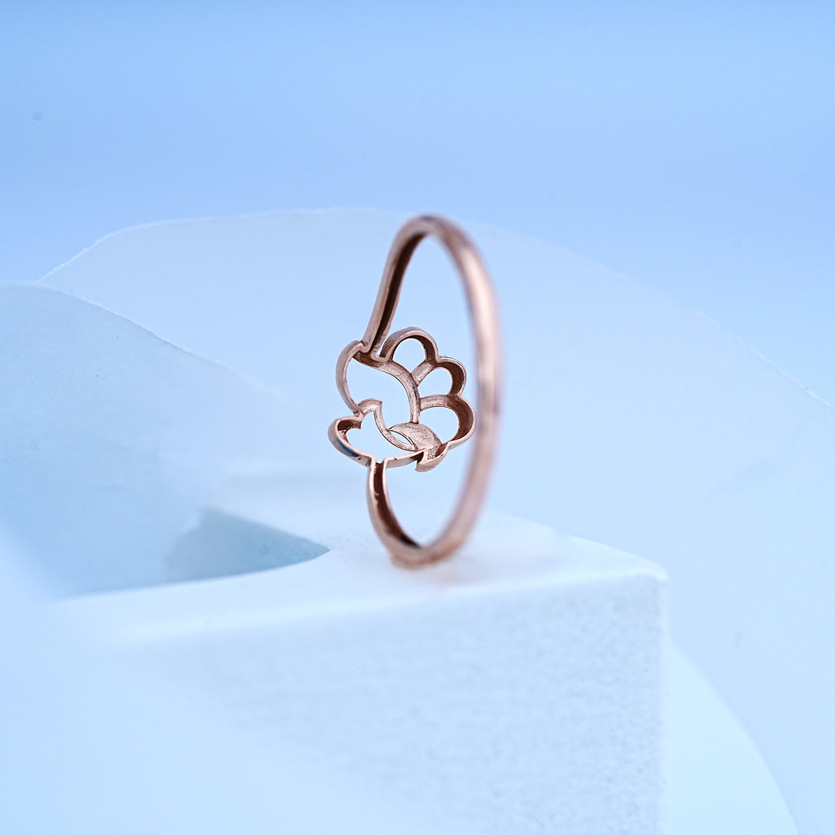 14k rose gold floral ring