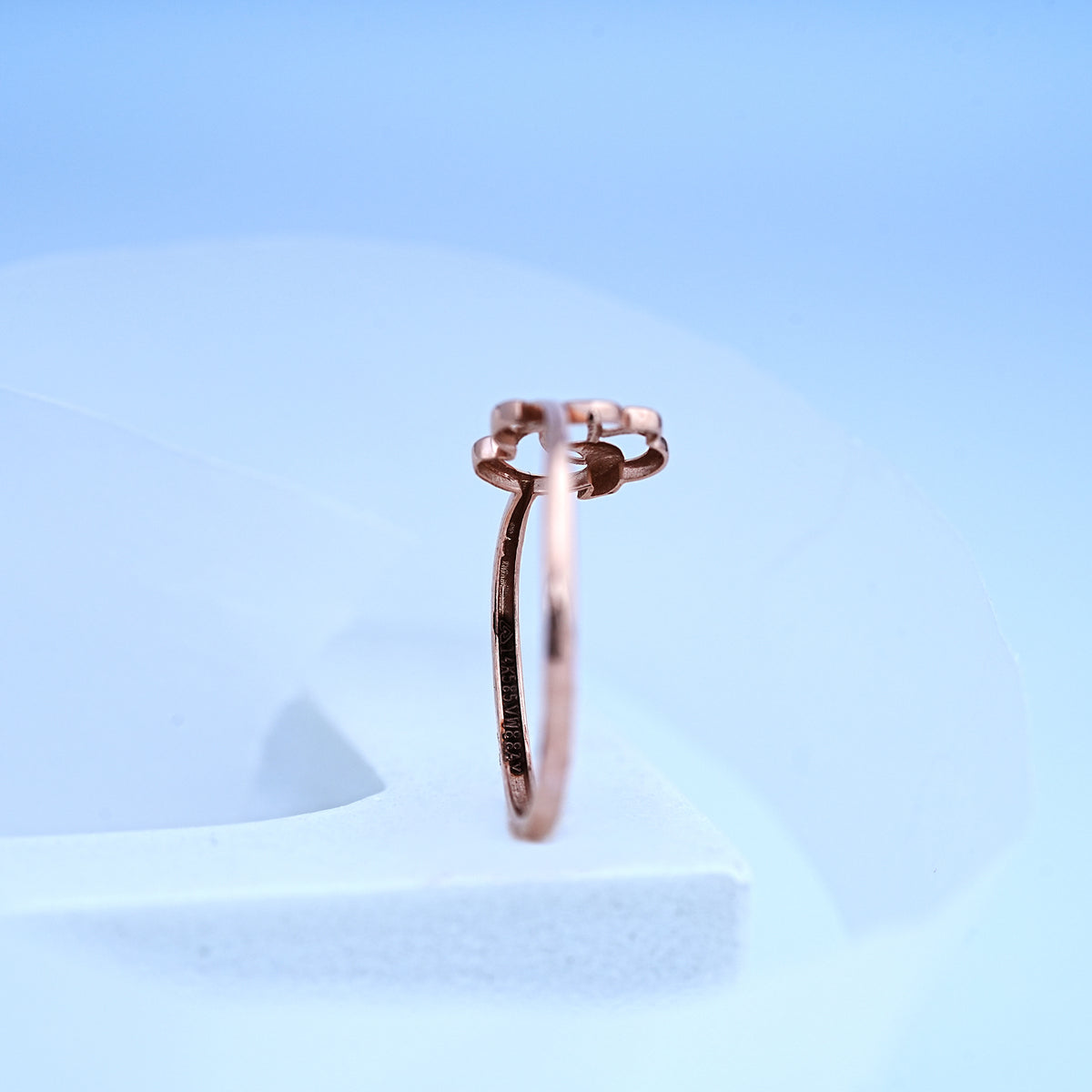 14k rose gold floral ring