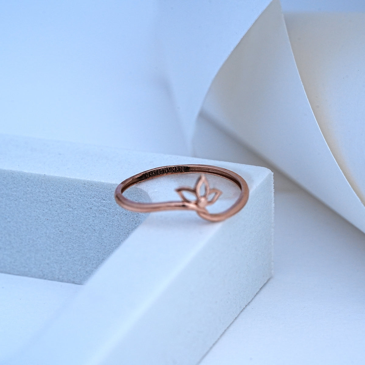 14k rose gold floral ring