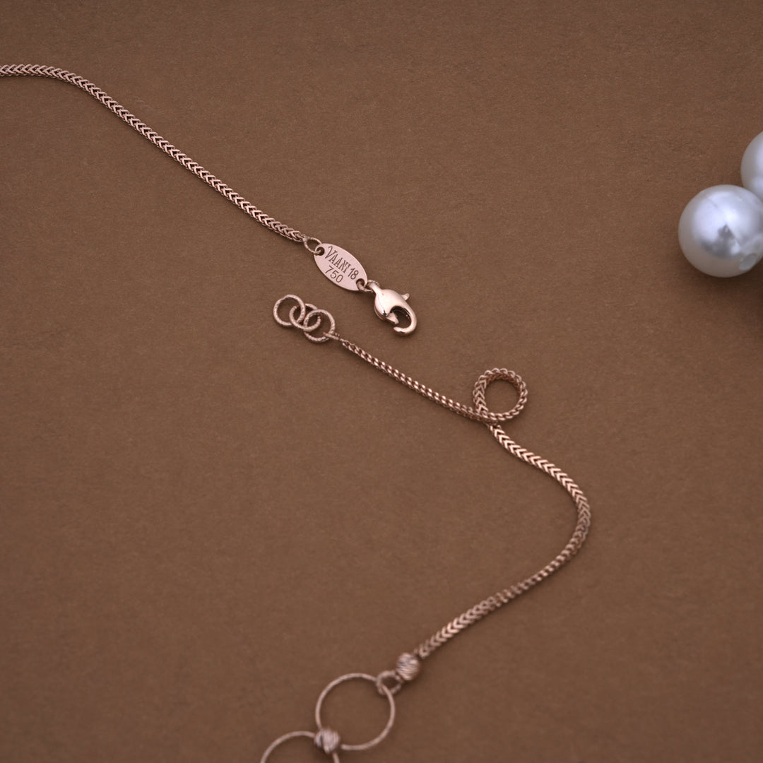 18K Gold Necklace with CZ Stones