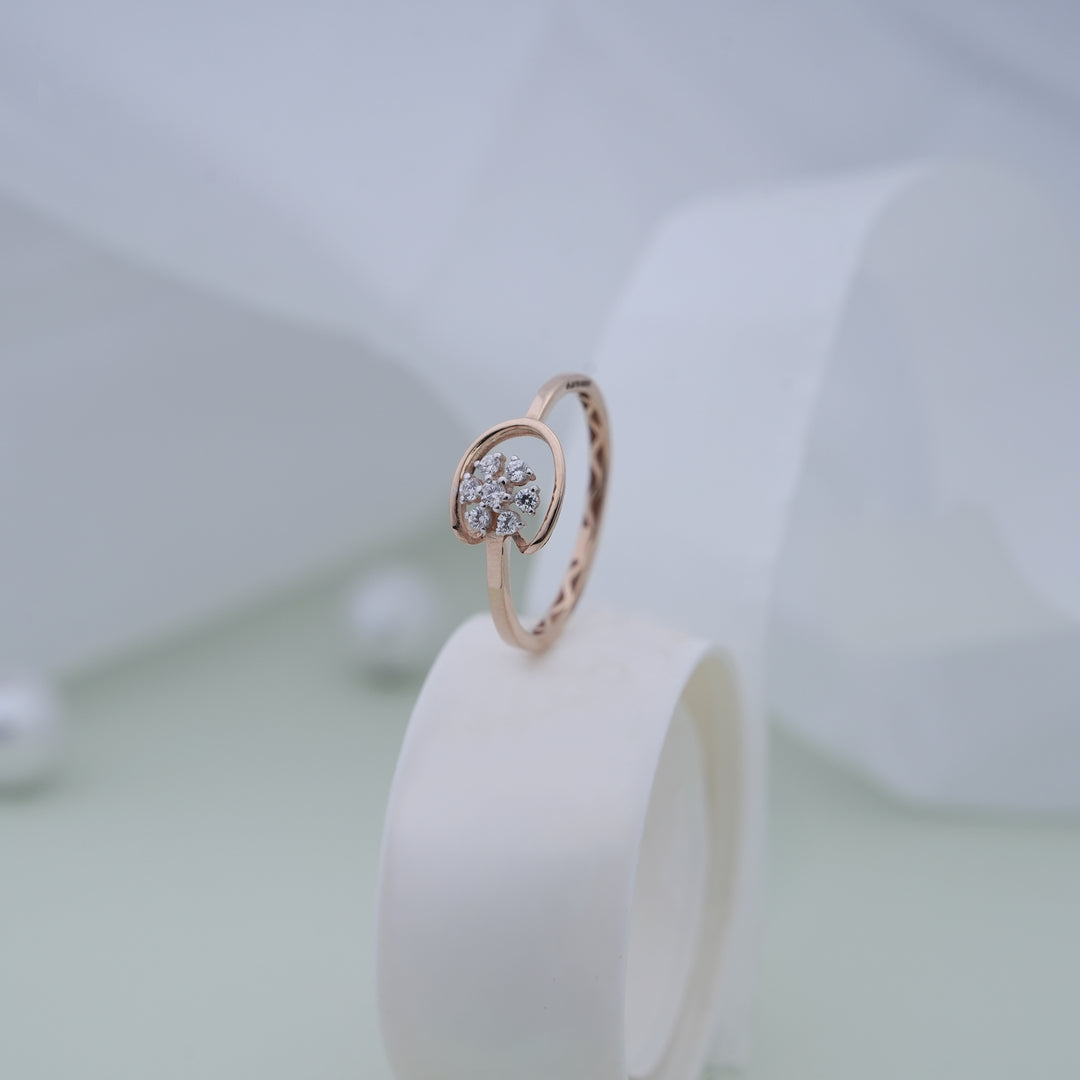 18K Gold Ring with CZ Stones