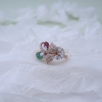 Load image into Gallery viewer, 18K Gold Ring with Multicolor CZ Stones
