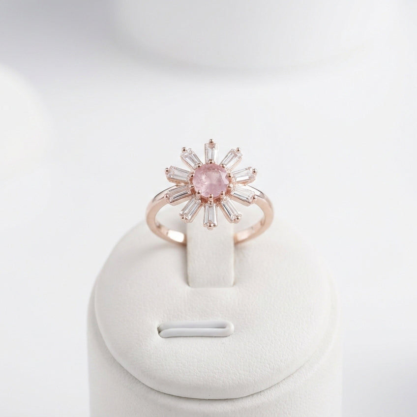 18k gold ring with cz stones