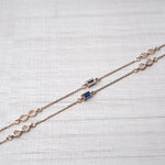 Load image into Gallery viewer, 18K Gold Anklet with Blue Stones
