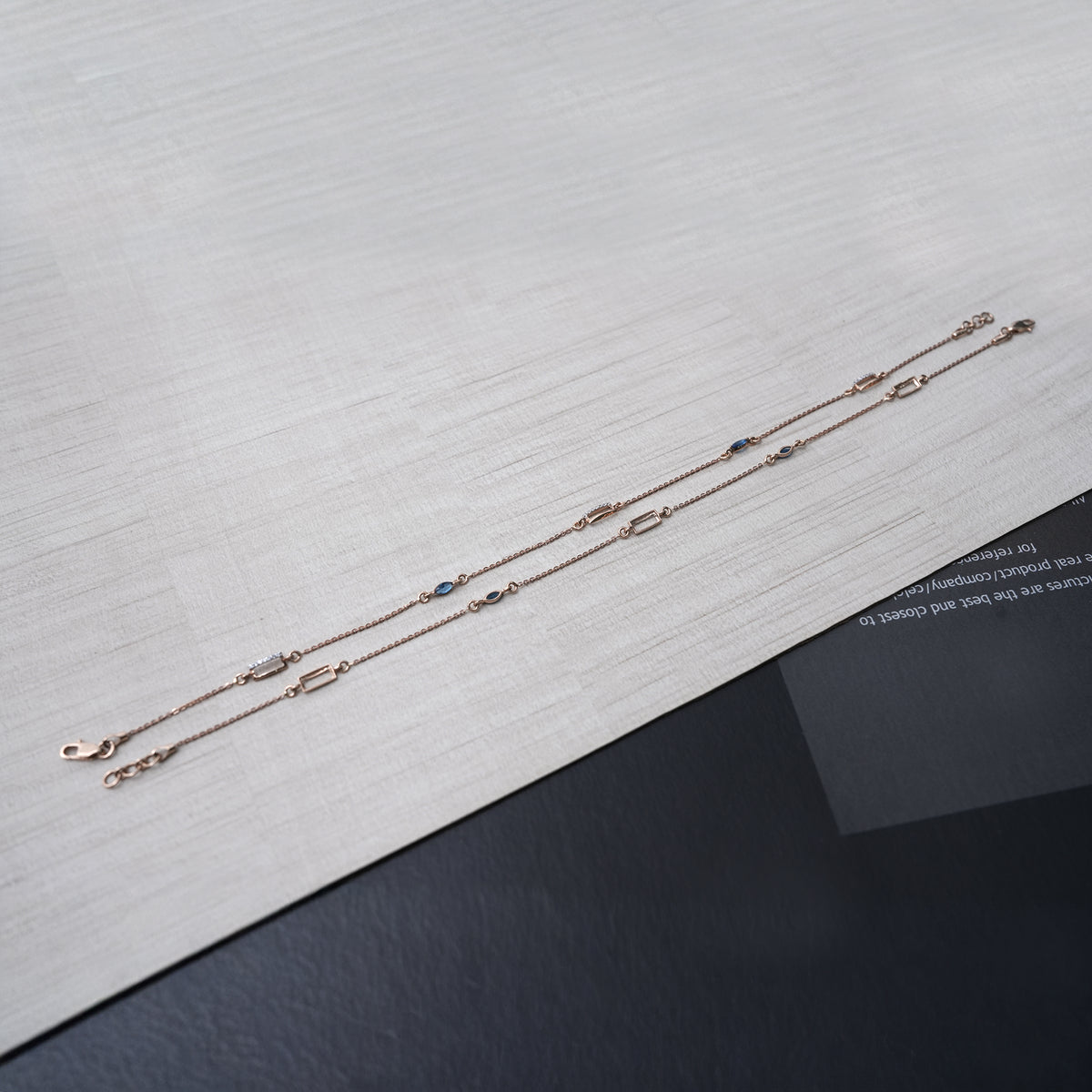 18k gold anklet with multicolour stones