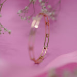 Load image into Gallery viewer, 18K Gold Bangle with CZ Stones
