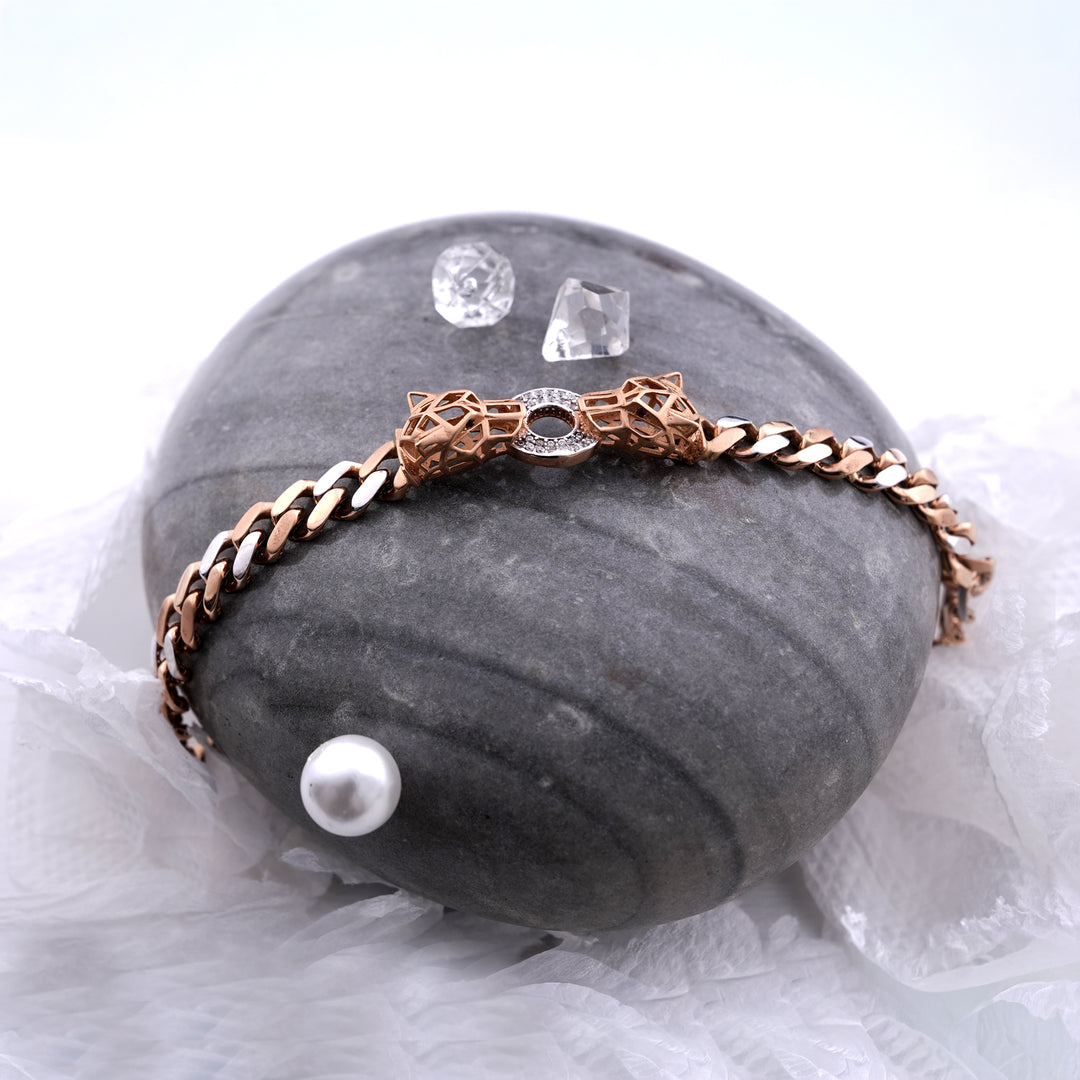 18K Gold Bracelet with CZ Stones