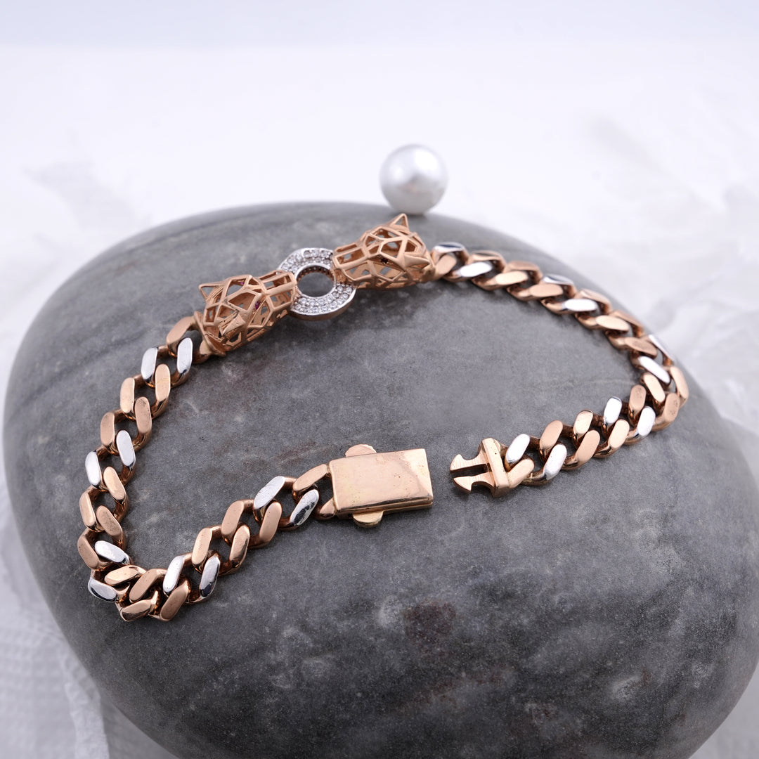 18K Gold Bracelet with CZ Stones