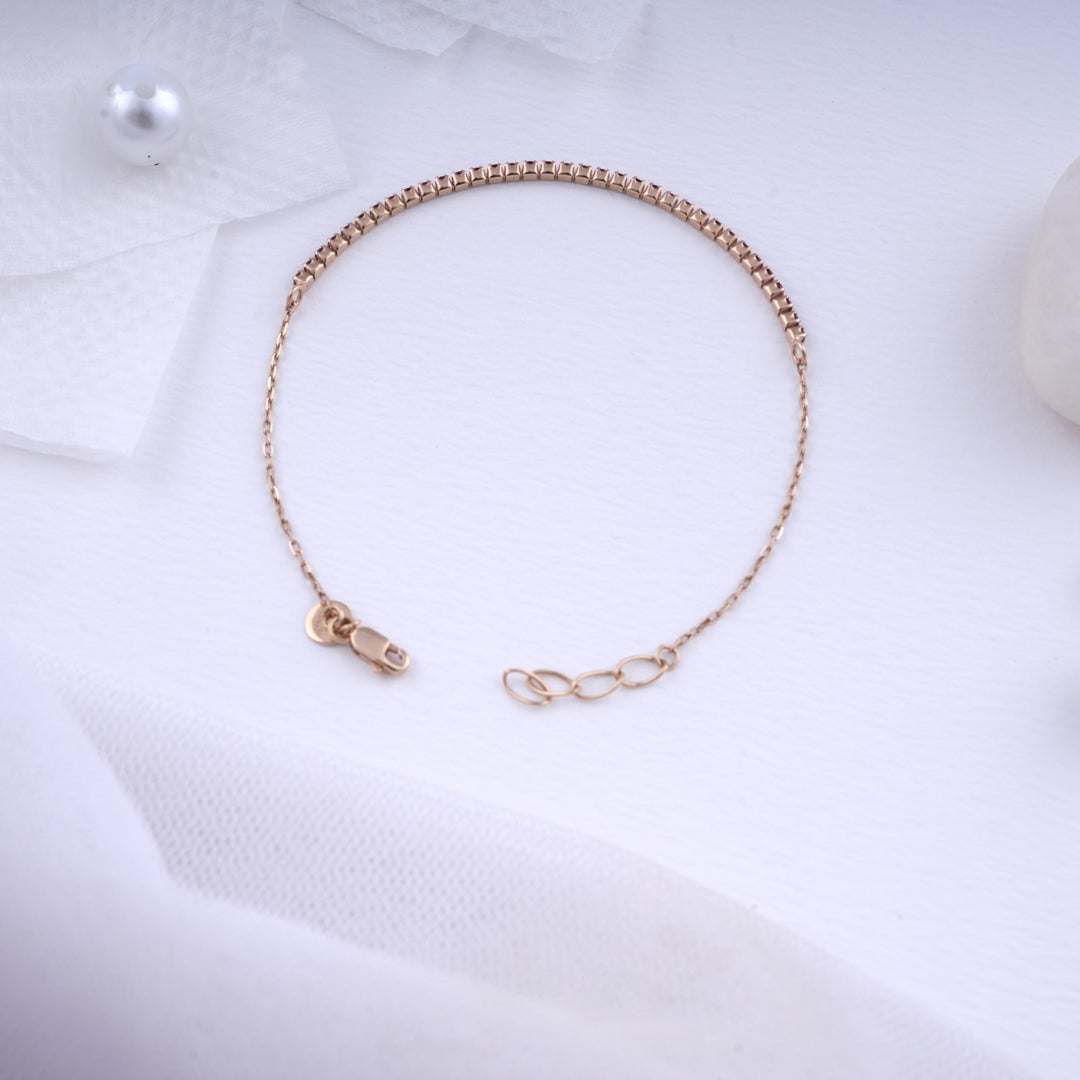18K Gold Bracelet with CZ Stones