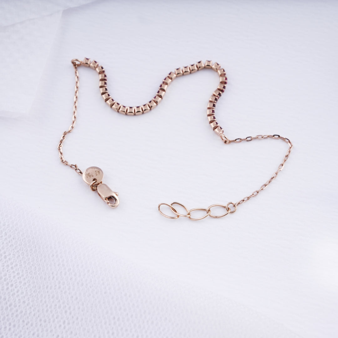 18K Gold Bracelet with CZ Stones