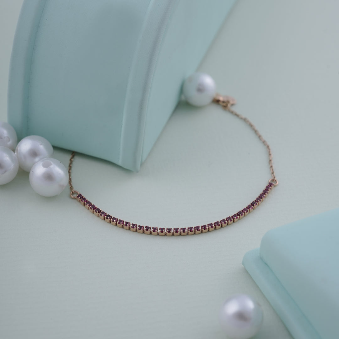 18K Gold Bracelet with CZ Stones