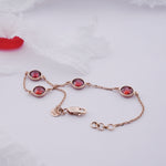 Load image into Gallery viewer, 18K Gold Bracelet with Red Stones
