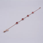 Load image into Gallery viewer, 18K Gold Bracelet with Red Stones
