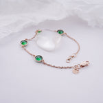 Load image into Gallery viewer, 18K Gold Bracelet with Green Stones
