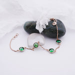 Load image into Gallery viewer, 18K Gold Bracelet with Green Stones
