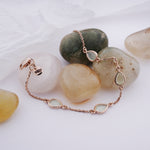 Load image into Gallery viewer, 18K Gold Bracelet with Pastel Green Stones
