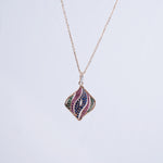 Load image into Gallery viewer, 18K Gold Pendant Necklace with Multicolour Stones
