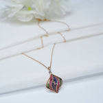 Load image into Gallery viewer, 18K Gold Pendant Necklace with Multicolour Stones
