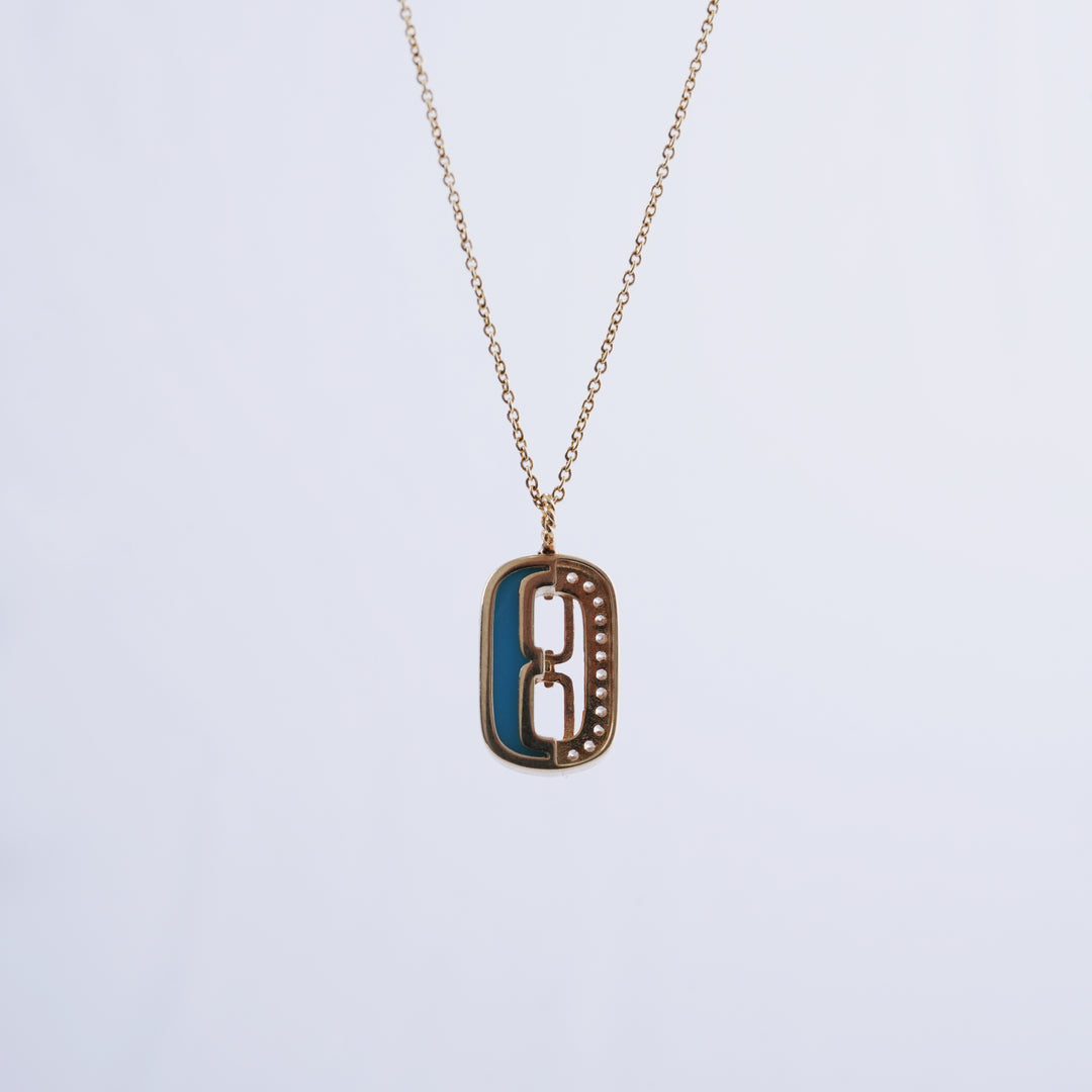 18K Gold Pendant Necklace with CZ Stones