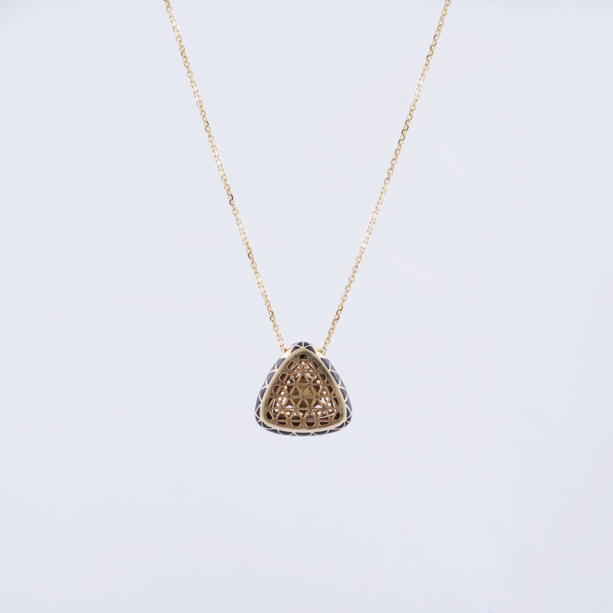 18k gold pendant necklace with cz stones