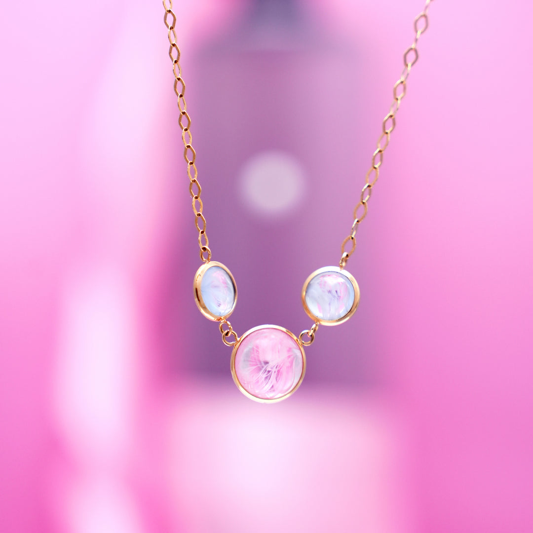 18K Gold Necklace with CZ Stones