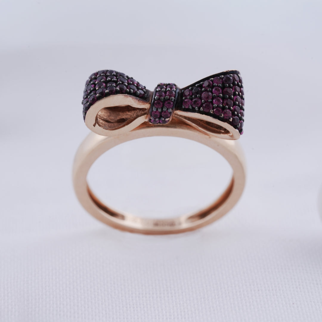 18K Gold Ring with CZ Stones