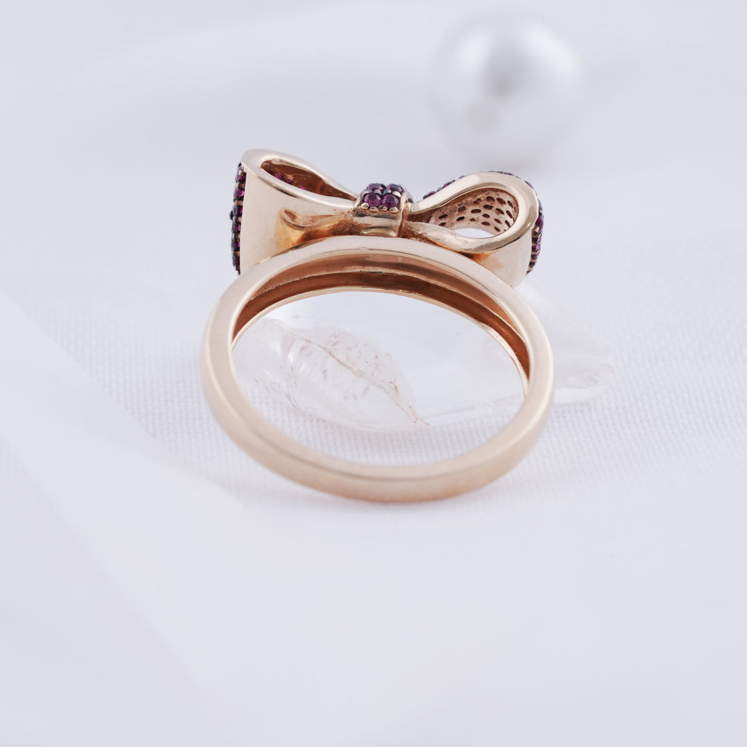 18K Gold Ring with CZ Stones