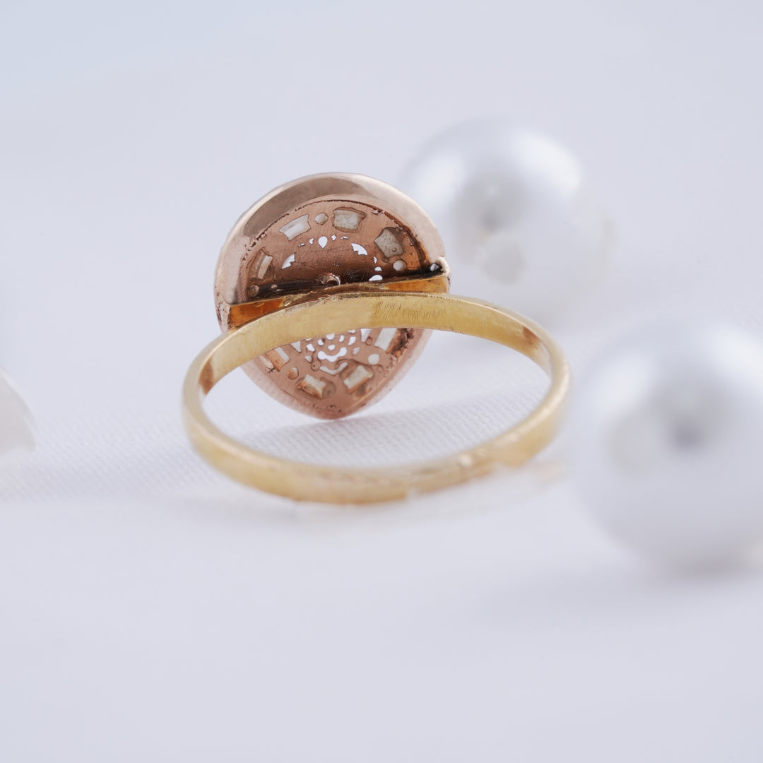 18K Gold Ring with CZ Stones