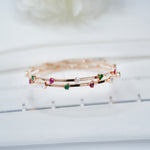 Load image into Gallery viewer, 18K Gold Bangle with Multicolour Stones ( Single Bangle only available now )
