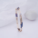 Load image into Gallery viewer, 18K Gold Bangle with Multicolour Stones
