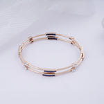 Load image into Gallery viewer, 18K Gold Bangle with Multicolour Stones
