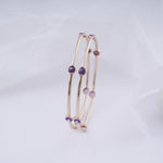 Load image into Gallery viewer, 18K Gold Bangle with Purple Stones (Single Bangle only available now )
