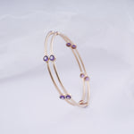 Load image into Gallery viewer, 18K Gold Bangle with Purple Stones (Single Bangle only available now )
