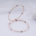 Load image into Gallery viewer, 18K Gold Bangle with Purple Stones (Single Bangle only available now )
