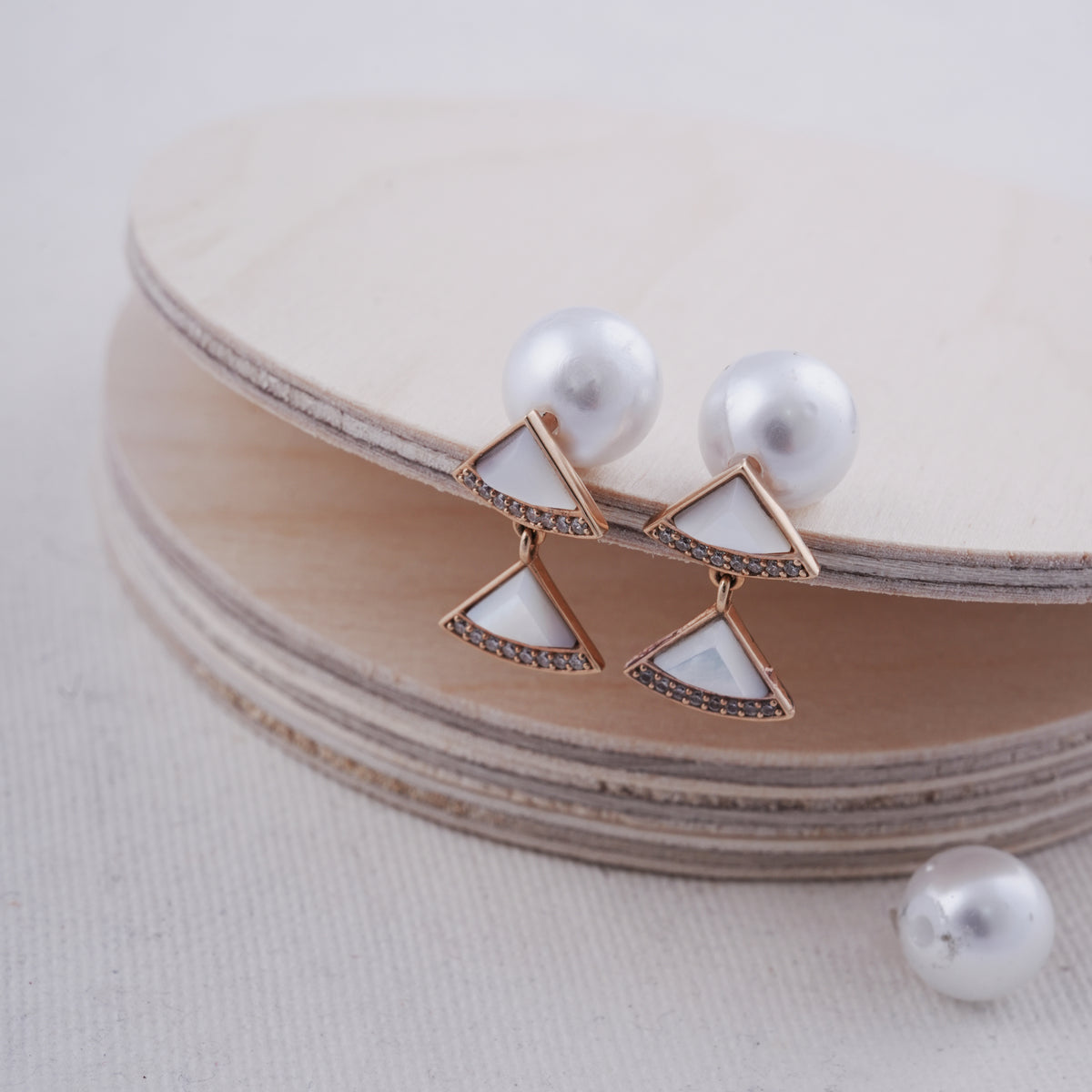 18k gold drop earrings with cz stones