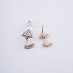 Load image into Gallery viewer, 18K Gold Drop Earrings with CZ Stones
