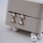 Load image into Gallery viewer, 18K Gold Drop Earrings with CZ Stones
