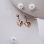 Load image into Gallery viewer, 18K Gold Drop Earrings with CZ Stones
