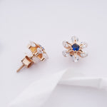 Load image into Gallery viewer, 18K Gold Stud Earrings with Multicolour Stones
