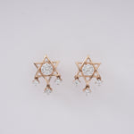 Load image into Gallery viewer, 18K Gold Star Shape Stud Earrings with CZ Stones
