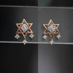Load image into Gallery viewer, 18K Gold Star Shape Stud Earrings with CZ Stones
