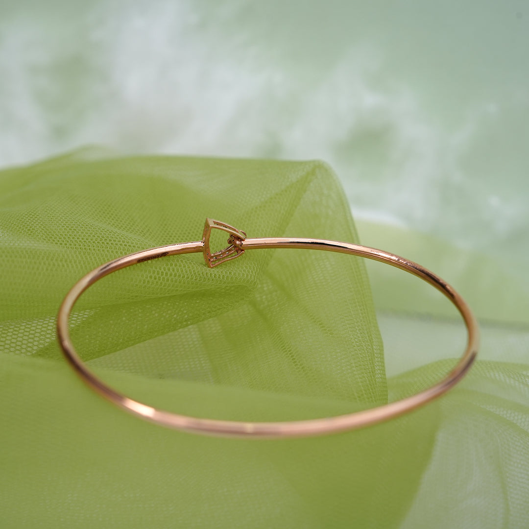 9K Rose Gold Bangle with CZ Stones for Office wear